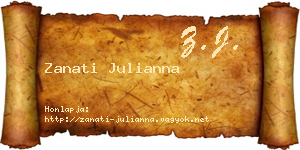 Zanati Julianna névjegykártya